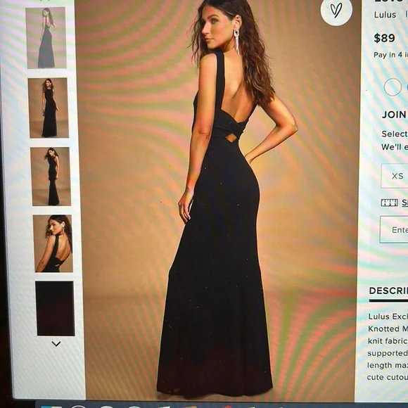 Lulus | Dresses | Love In Your Eyes Black Knotted Mermaid Maxi Dress |  Poshmark